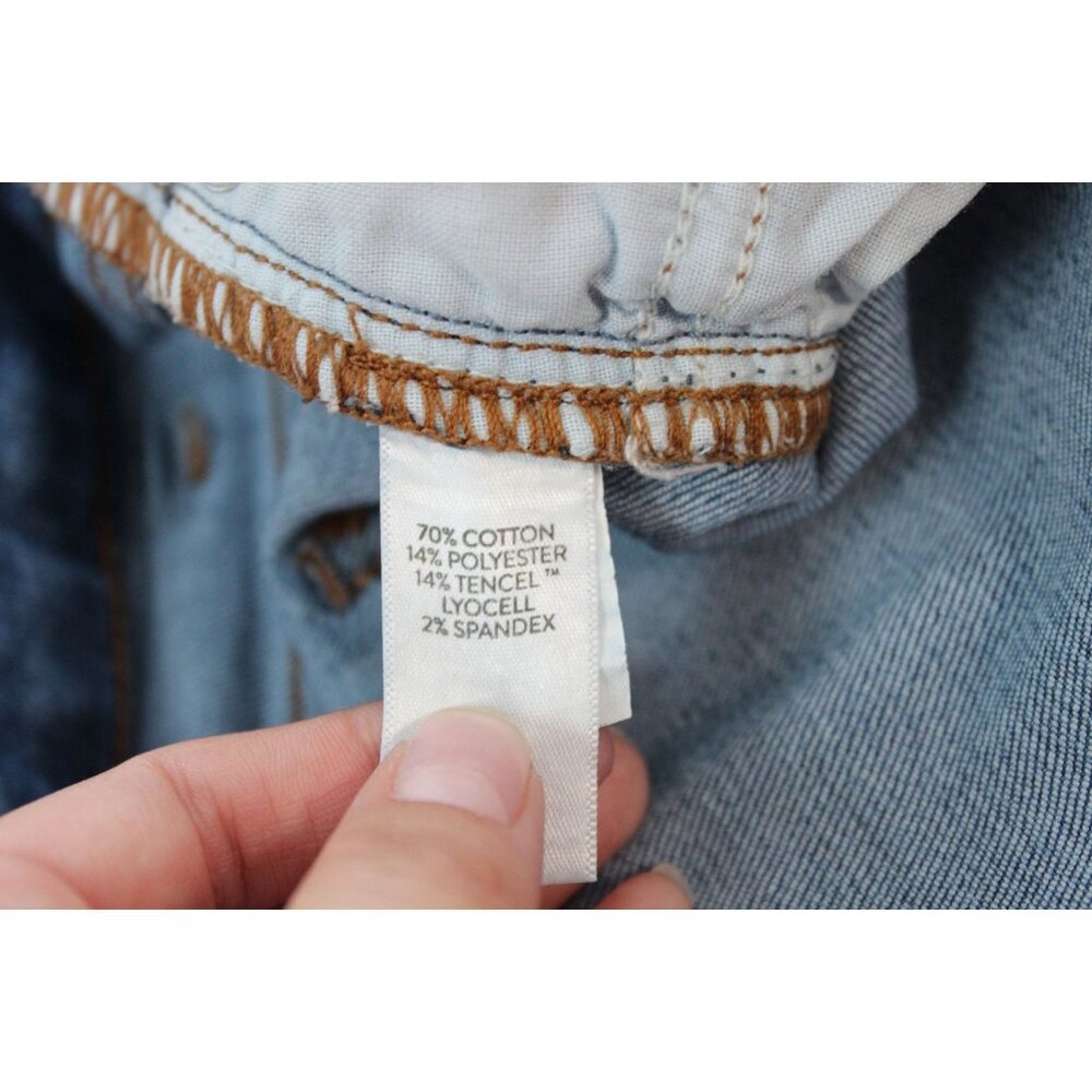 J Jill Jeans Size 12 Boyfriend Straight Leg Ankle Blue Stretch Denim Preppy - Picture 12 of 12